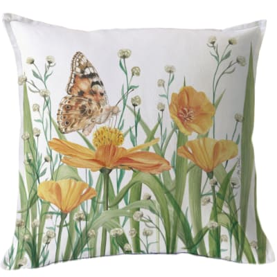 Funda Cojín estampada Jardín de Flores Amapola1
