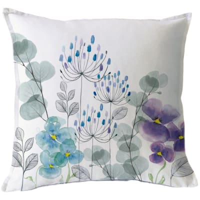 Funda Cojín estampada Jardín de Flores Pensamientos