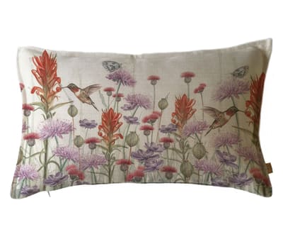 Funda Cojín Marisa Jardín Silvestre Lila y Rojo 50x30
