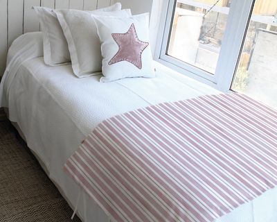 Piecera estampada franjas rosa