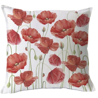 Funda Cojín Amapolas Roja