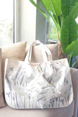 Pack bolso XL + estuche Amapolas y Trigos