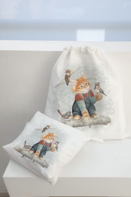 PACK MOCHILA + ESTUCHE GATO Y AMIGOS