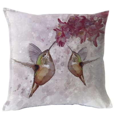 Funda Cojín Picaflores Flor Fucsia