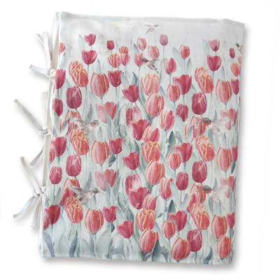 Piecera Lino Tulipanes Rojos