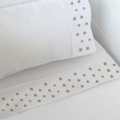 JUEGO DE SÁBANAS ESTAMPADO ESTRELLAS AMARILLAS