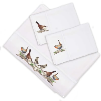 JUEGO DE SÁBANAS ESTAMPADO PÁJAROS CHILENOS 300H2