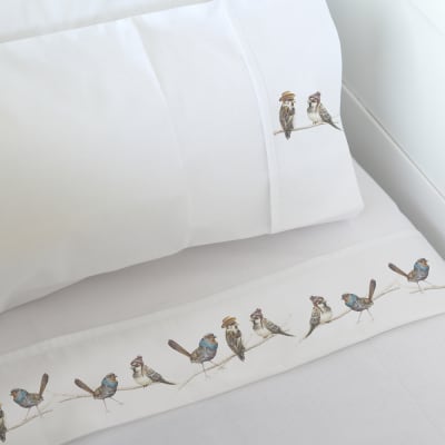 Juego de Sábanas Estampado Pajaritos Amigos