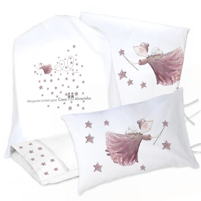 JUEGO DE CAMA FUNDA DE PLUMÓN + SABANA BAJERA +FUNDAS ALMOHADA HADA