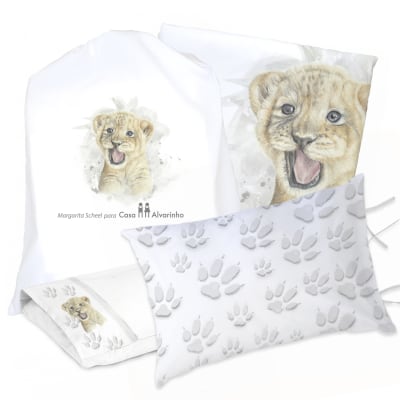 JUEGO DE CAMA FUNDA DE PLUMÓN + SABANA BAJERA + FUNDAS ALMOHADA LEÓN VALIENTE