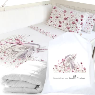 JUEGO DE CUNA COMPLETO UNICORNIO