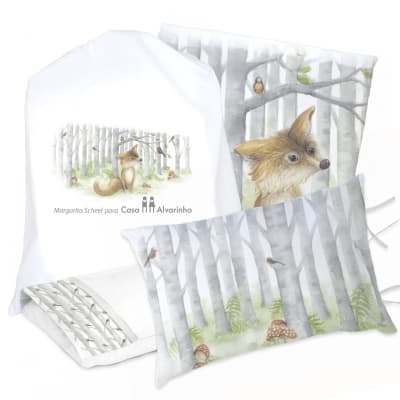 JUEGO DE CAMA FUNDA DE PLUMÓN + SABANA BAJERA + FUNDAS ALMOHADA ZORRITO