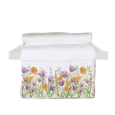 Toalla baño Jardín de Flores Tulipán Lila1