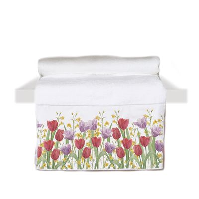 Toalla baño Jardín de Flores Tulipán Rojo1