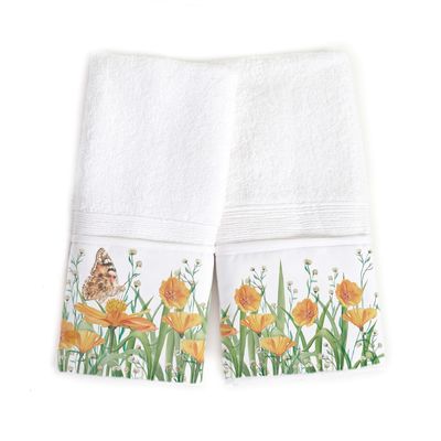 Toalla Mano Jardín de Flores Amapola1