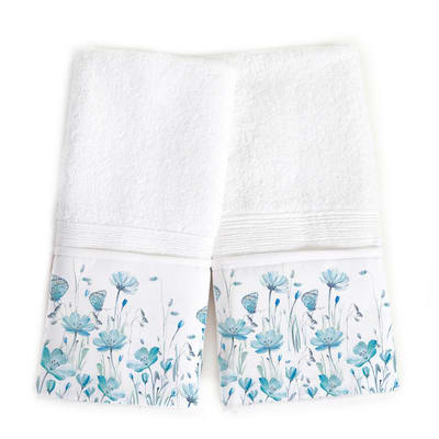 Toalla Florcitas y Mariposas Turqueza MS