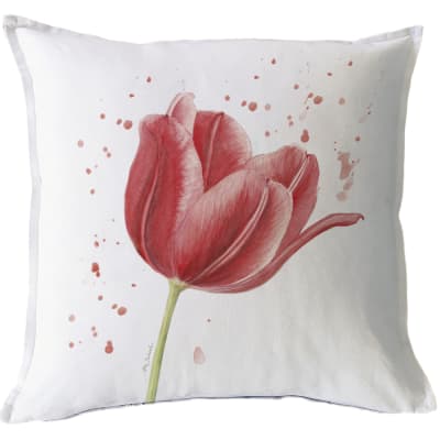 Funda Cojín estampada Tulipán rojo