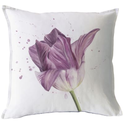 Funda Cojín estampada Tulipán lila
