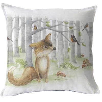 Funda cojín estampada Zorrito sentado