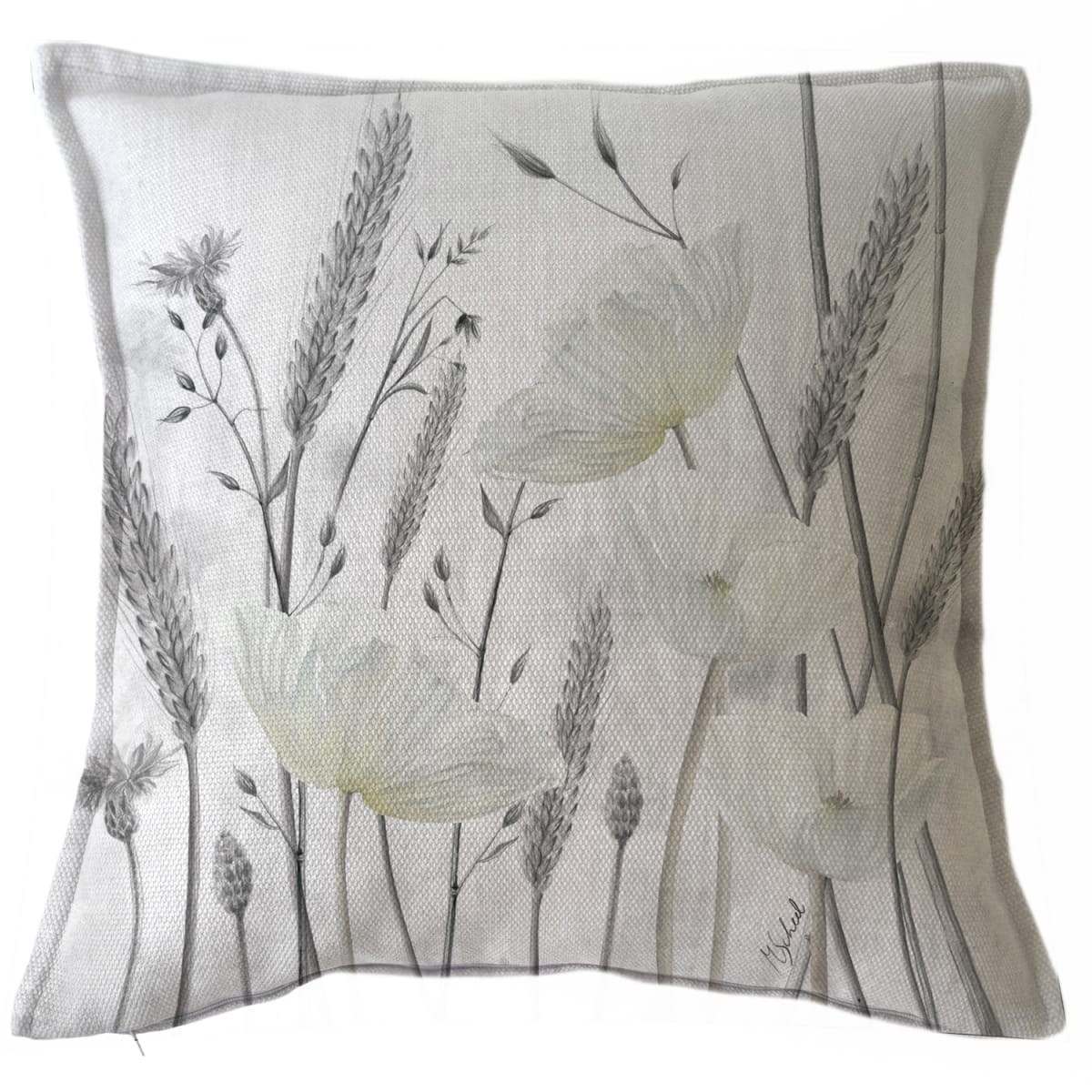 Funda Cojín Marisa Amapolas y Trigos 45X45