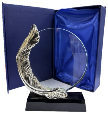 GALVANO CRISTAL PLUMA PLATA