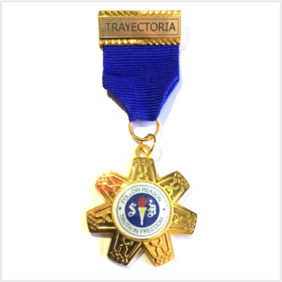 MEDALLA SOLAPA AZUL