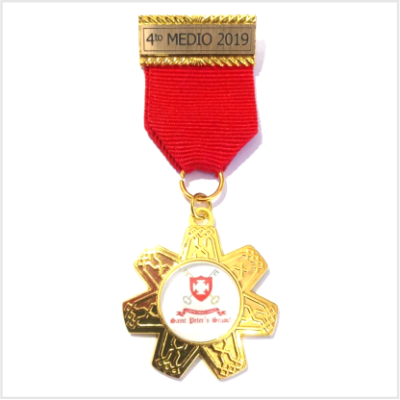 MEDALLA SOLAPA ROJA