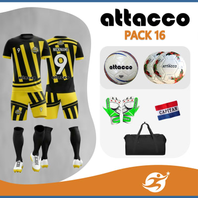 Pack 16 EQUIPOS ATTACCO Sublimados Short + Camiseta + Media1