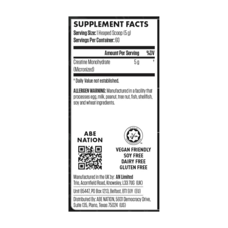 Creatina ABE Unflavoured 300grs 60serv3