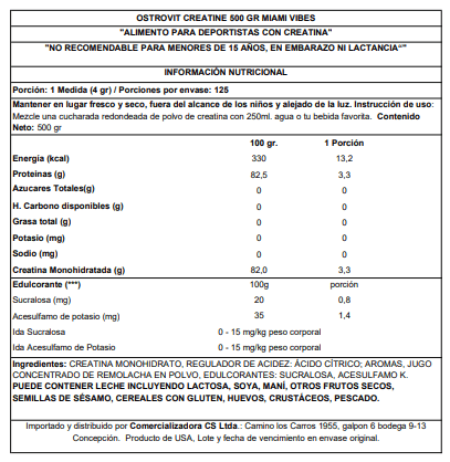 Creatina Monohidratada Miami Vibes 500grs OstroVit3