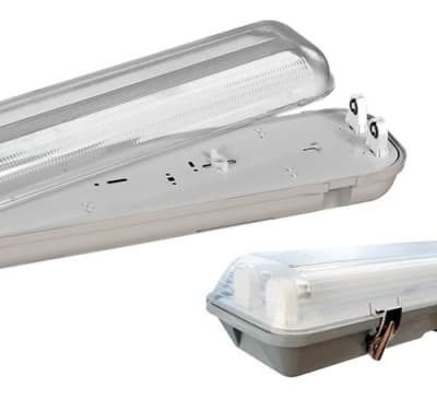 CANOA ESTANCO CON TUBOS LED 2X18