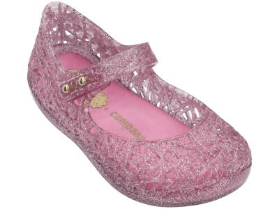 MINI MELISSA CAMPANA ZIG ZAG VI BB ROSA/GLITTER PLATA1