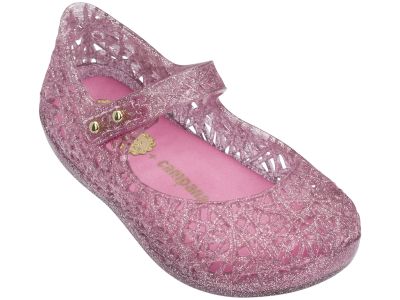 MINI MELISSA CAMPANA ZIG ZAG VI SP BB PINK/GLITTER SILVER