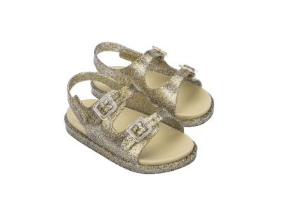 MINI MELISSA WIDE SANDAL BB VIDRIO GLITTER ORO1