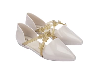 MELISSA POINTY STRIPE FLY AD BEIGE1