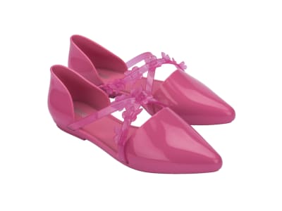 MELISSA POINTY STRIPE FLY AD ROSA1