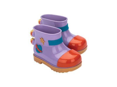 MINI MELISSA RAIN BOOT + FABULA BB CARAMELO/LILA/ROJO1