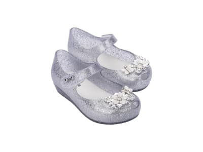 MINI MELISSA ULTRAGIRL CHROME FLOWER BB VIDRIO GLITTER PLATA1