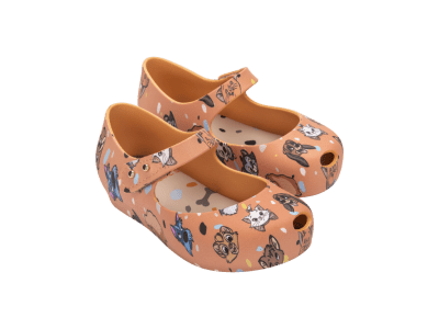 MINI MELISSA ULTRAGIRL + CATS AND DOGS BB  NARANJA/GRIS1