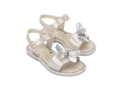 MINI MELISSA MAR SANDAL BUGS INF BLANCO METALIZADO1