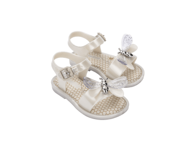 MINI MELISSA MAR SANDAL BUGS BB BLANCO GLITTER1