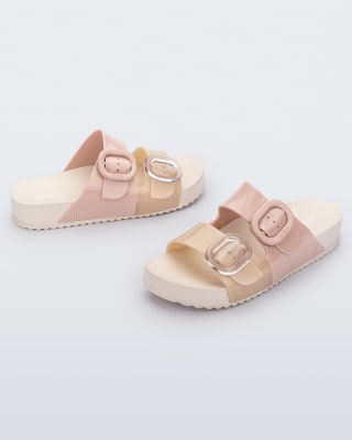 MELISSA COZY SLIDE AD BEIGE/ROSA1
