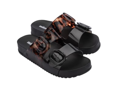 MELISSA COZY SLIDE AD PRETO/VIDRO TORTUGA1