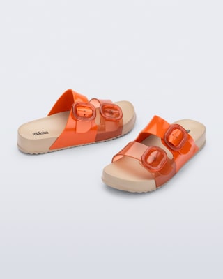 MELISSA COZY SLIDE AD BEIGE/NARANJA1