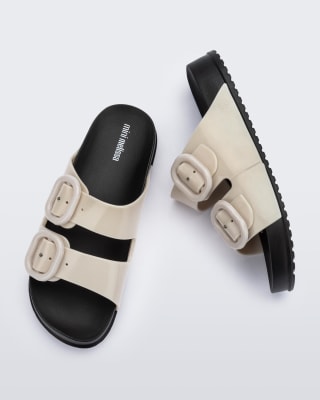 MINI MELISSA COZY SLIDE INF NEGRO/BEIGE