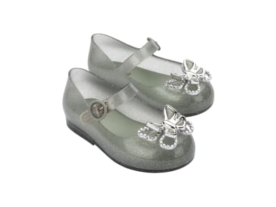 MINI MELISSA SWEET LOVE FLY BB VERDE GLITTER/PLATA4