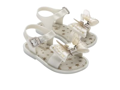 MINI MELISSA MAR SANDAL STAR II INF BLANCO METALIZADO1