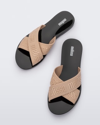 MELISSA M LOVER SLIDE AD BEIGE/NEGRO