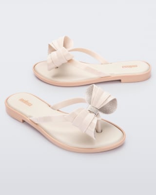 MELISSA FLIP FLOP SLIM V AD BEIGE/BEIGE3