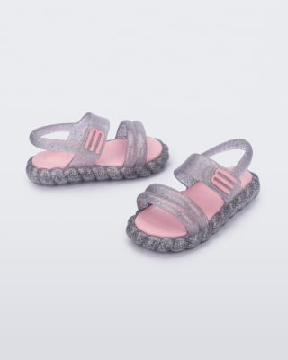 MINI MELISSA BUBBLE TECH SANDAL BB TRANSP LUSTRE/ROSA2